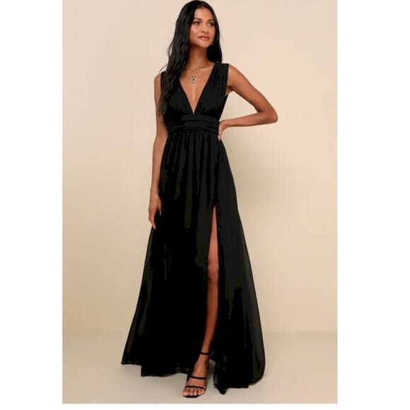 Lulus Heavenly Hues Black Maxi Dress Size XL NWOT - Picture 5 of 8